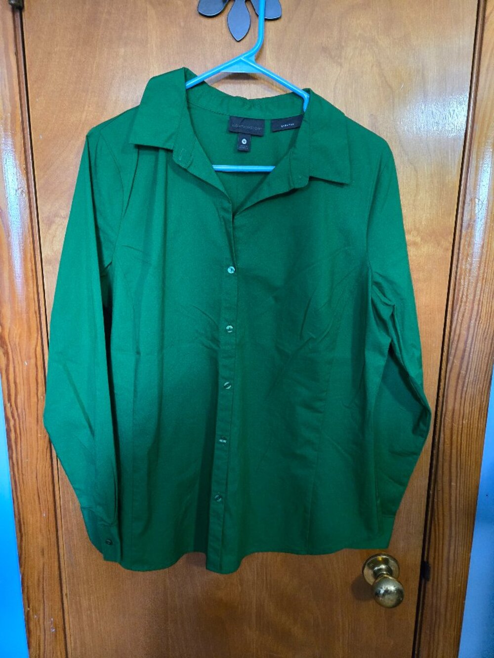 Worthington Long Sleeve Dress Shirt - Green, Size 14
